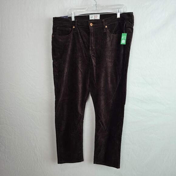Gap Vintage Slim Mid-Rise Jeans Women's 34 / 18R Dark Brown Corduroy NWT - Picture 1 of 15